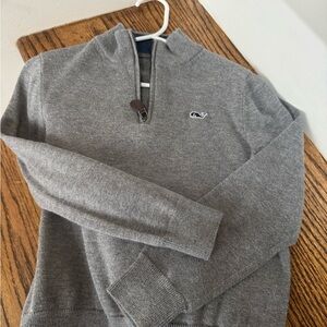 Vineyard Vines 4/5 Gray Quarter-Zip Sweater